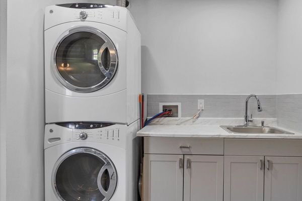 Full size washer and dryer in the garage for guest use