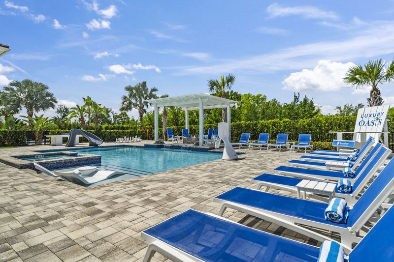 Take a morning lap or simply swim all day in your large private pool and spa