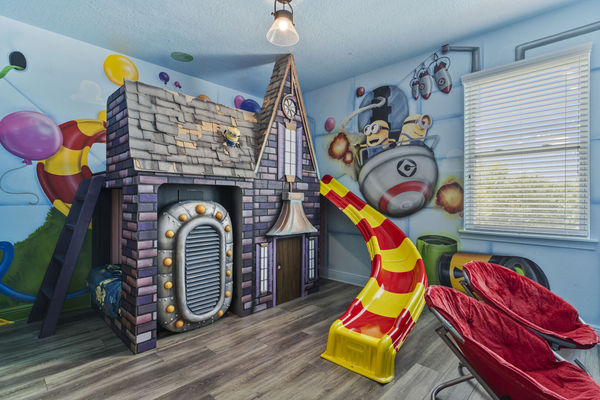 Kids will love their immersive bedroom with custom bunk beds