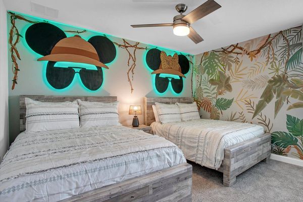 Two Doubles Bedroom 6 Upstairs
Mickey Safari Theme
43" Smart TV