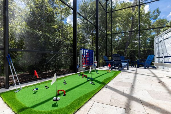 The family can enjoy a game of putt putt golf or connect four