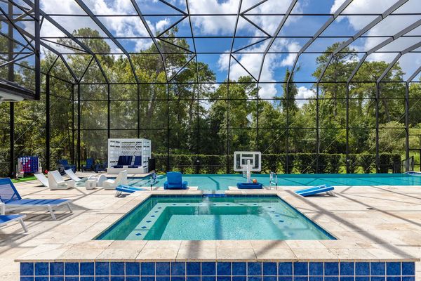 The oversized spillover spa is perfect for relaxing on vacation