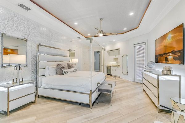Room boasts large walk-in closet