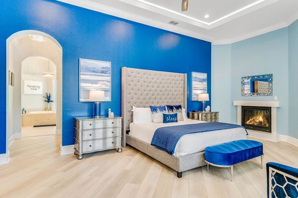 Master Suite #1. The downstairs master bedroom features a fully equipped wet bar