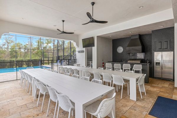 Enjoy your meal from the barbecue at the outside tables that offers combined seating for 36