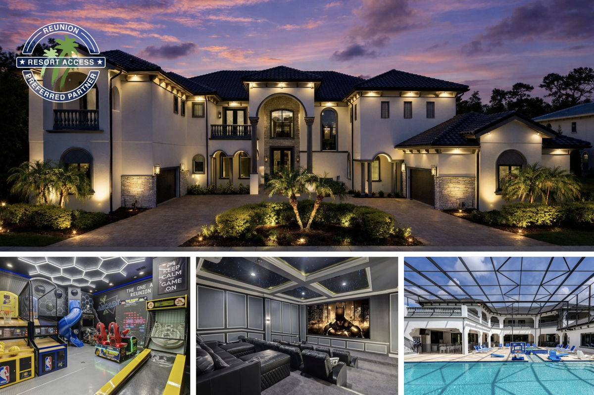 Vacation in luxury in this 12 bed, 13,687 sq. ft., 1 acre lot, south facing screened-in pool with theater room, 3 games  rooms, & gym  | PHOTOS TAKEN: February 2024