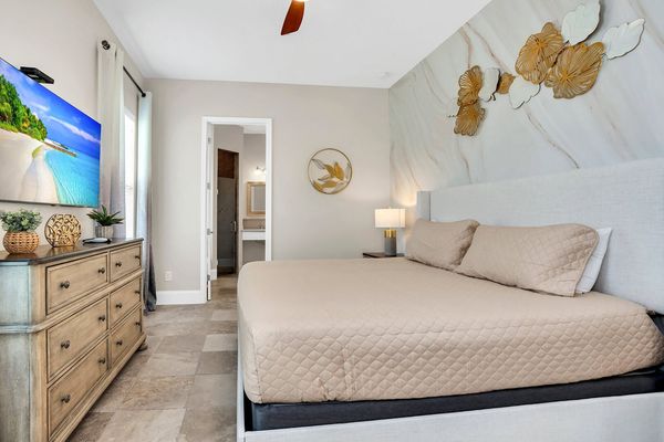 A king master suite located on the ground floor