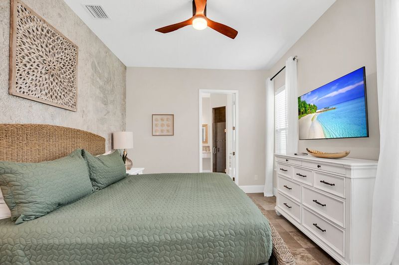 A king master suite located on the ground floor