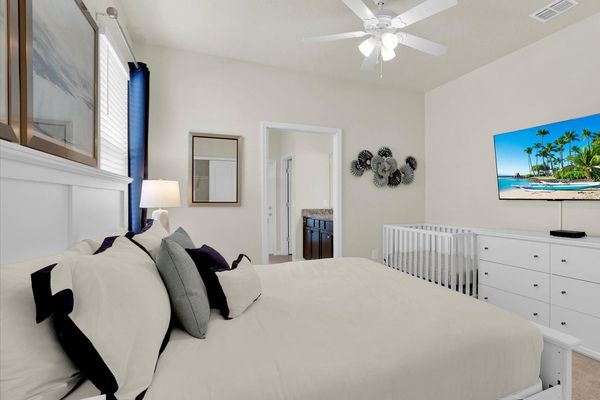 Master King Bedroom 1 (Angle)
55" Roku TV
Wood Crib