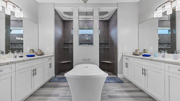 Gorgeous master bathroom with huge soaking tub