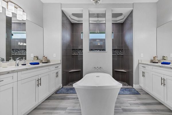 Gorgeous master bathroom with huge soaking tub