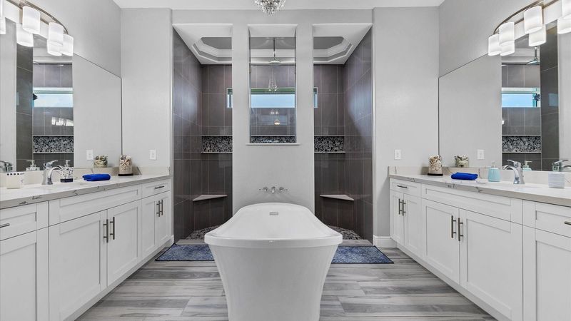 Gorgeous master bathroom with huge soaking tub