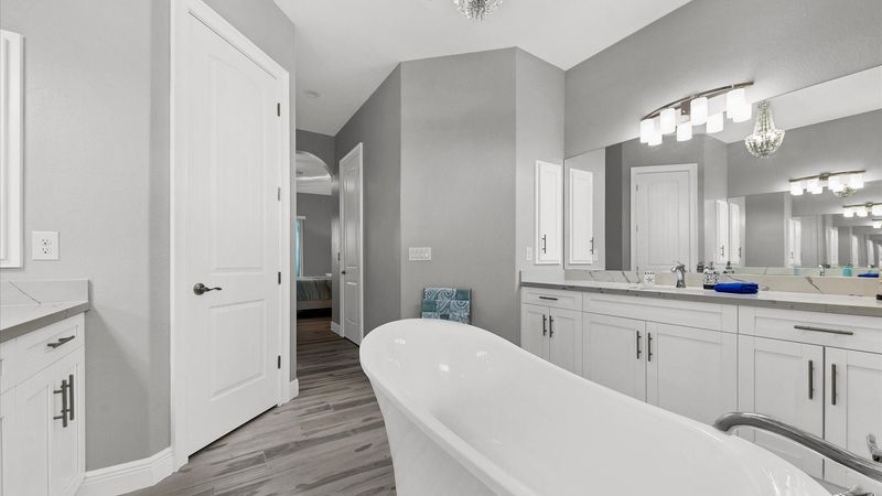 Gorgeous master bathroom with huge soaking tub