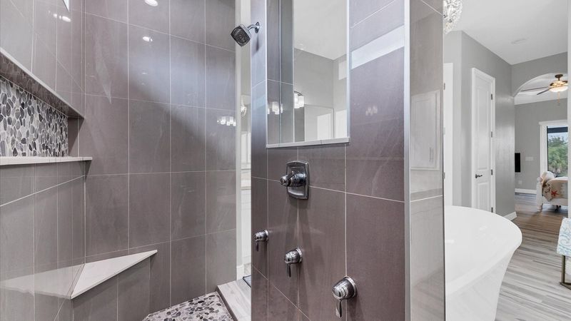 Beautiful shower in master bathroom