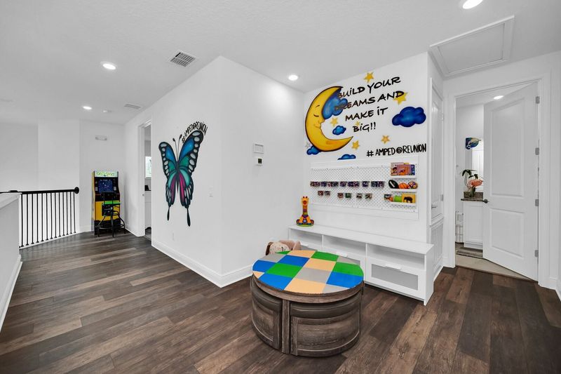 Head upstairs where the smaller kids of the group will have a blast in this nook with books, toys and legos!