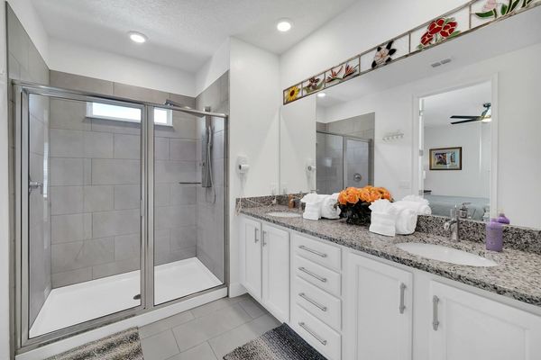 The en-suite includes a walk in shower.