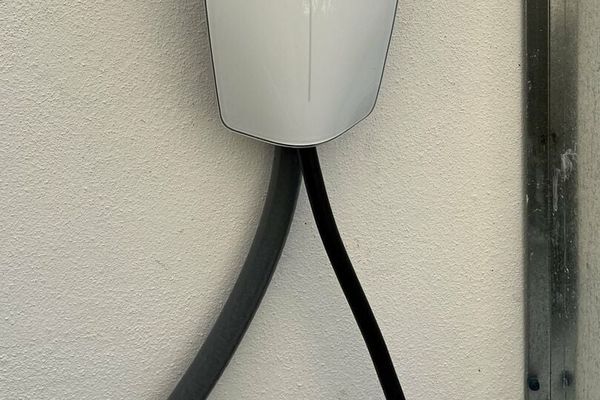 The house comes fully equipped with a Tesla charger!