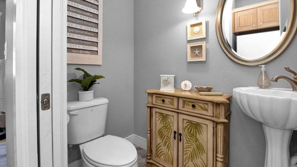 Guest bathroom off the kitchen