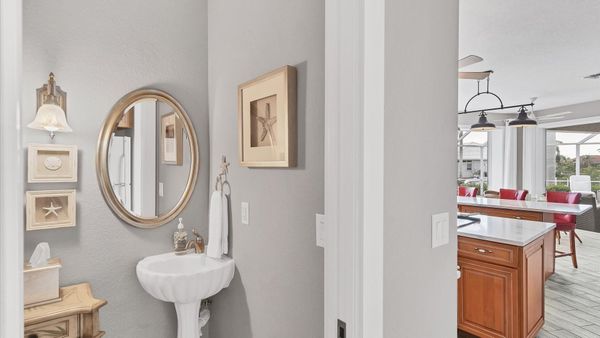Guest bathroom off the kitchen