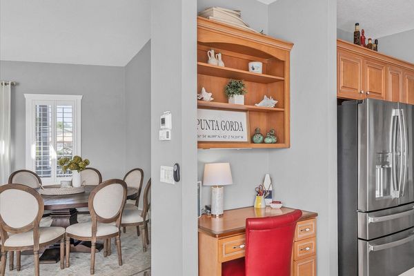 Built in desk in the kitchen