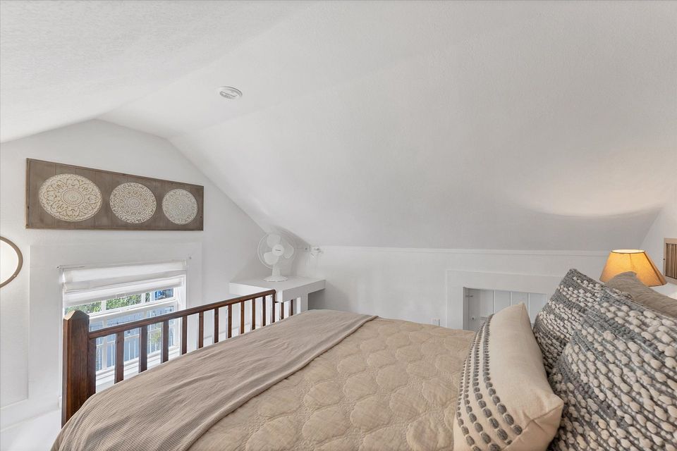 Loft bedroom with queen bed