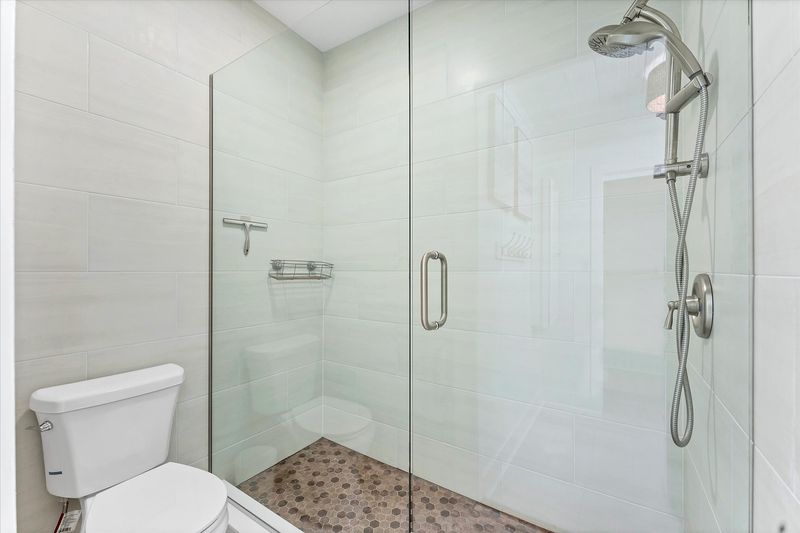Walk-in tiled shower