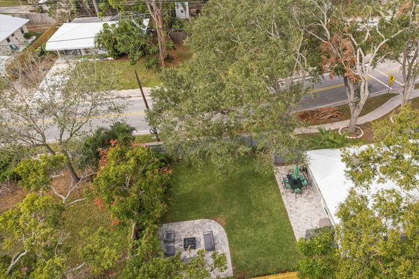 Aerial view of backyard