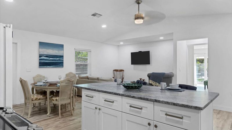 large kitchen island/prep space