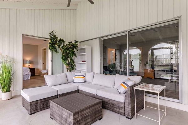 Soak up the Beautiful Florida atmosphere on the relaxing lanai overlooking the canal