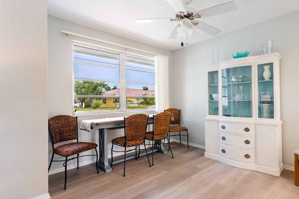 Dining area with table that can be moved and used a desk