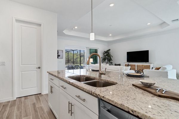 The kitchen is open to the rest of the living area