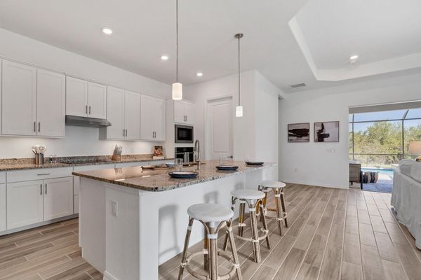 Seating for three at the breakfast bar