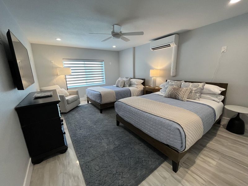 Two Queen Beds on lower Floor
55" Smart TV