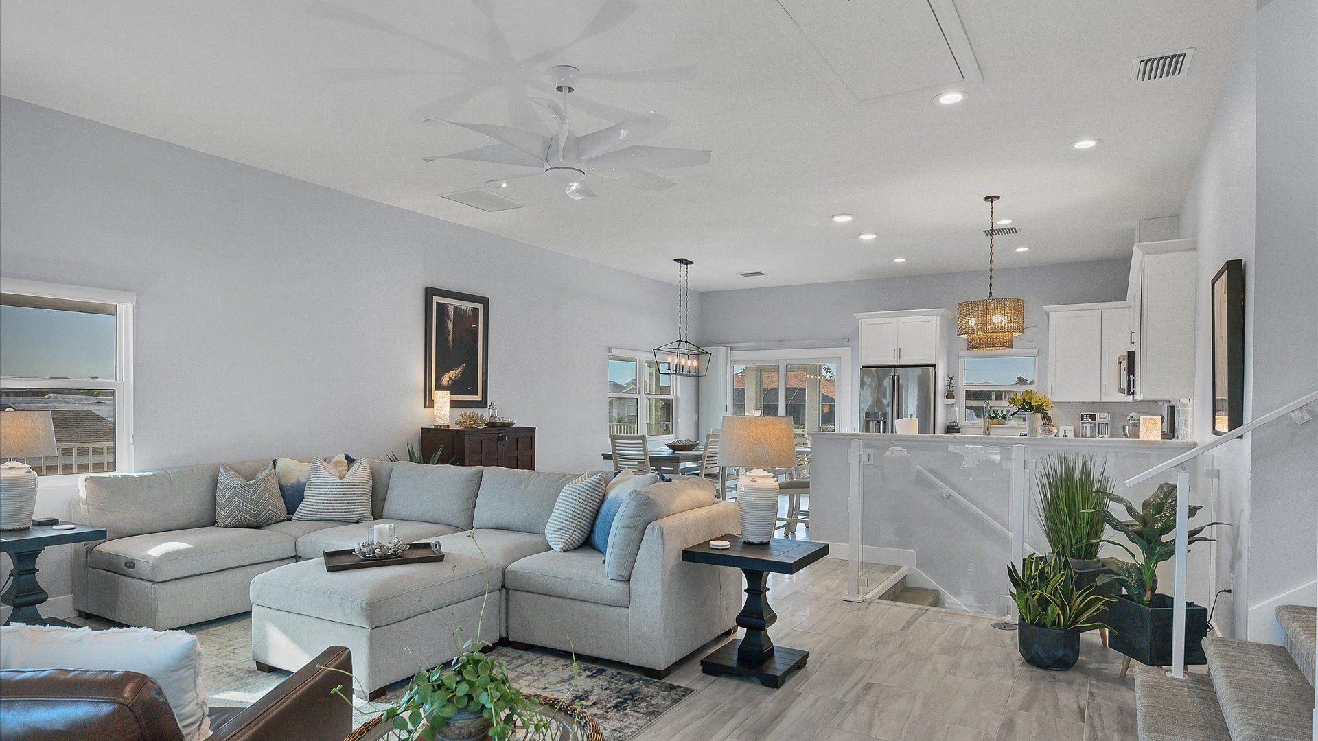 Incredible open living space with tons of light streaming in