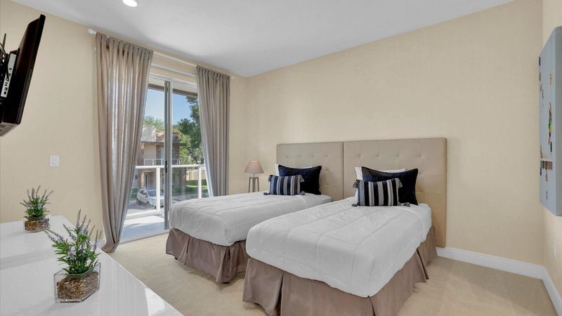 Two Twins Suite Bedroom 3 Upstairs 
Attached Bathroom
Unfurnished Balcony off the Bedroom