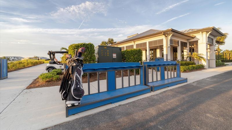 Heritage Landing clubhouse golf bag parking