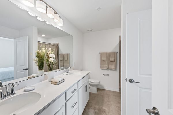 Guest bathroom with dual sinks