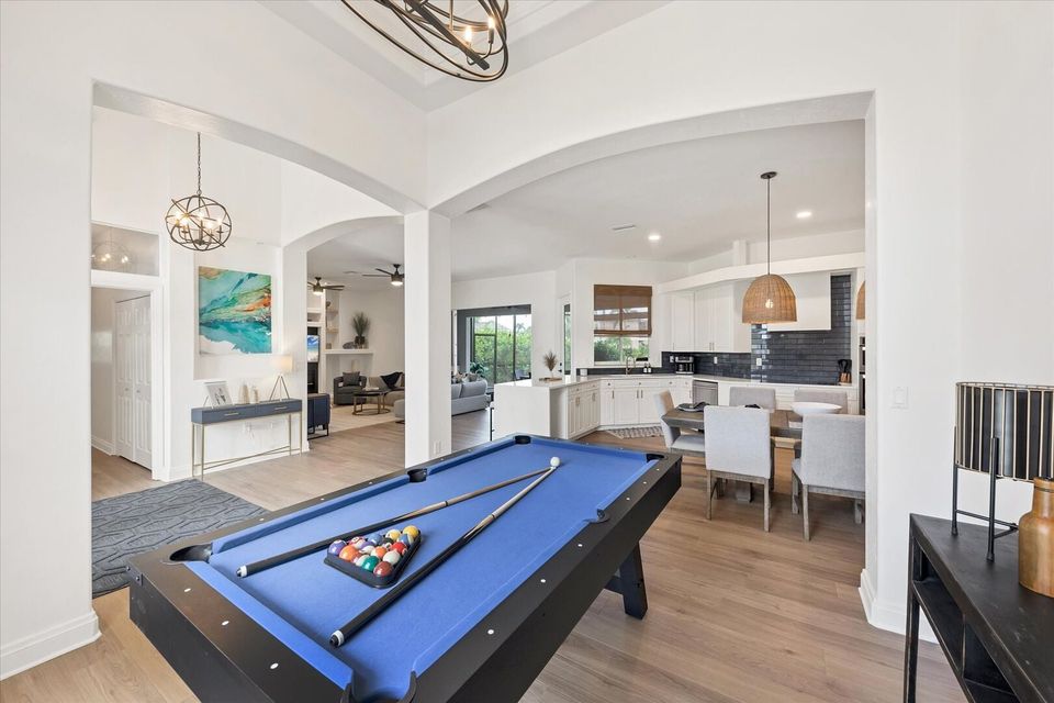 Pool table in the family room
