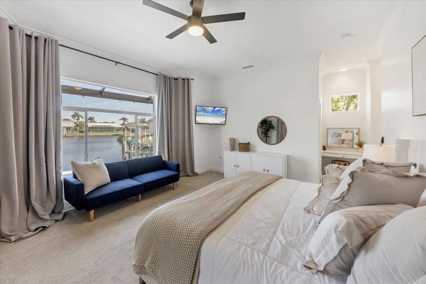 Master bedroom with canal views