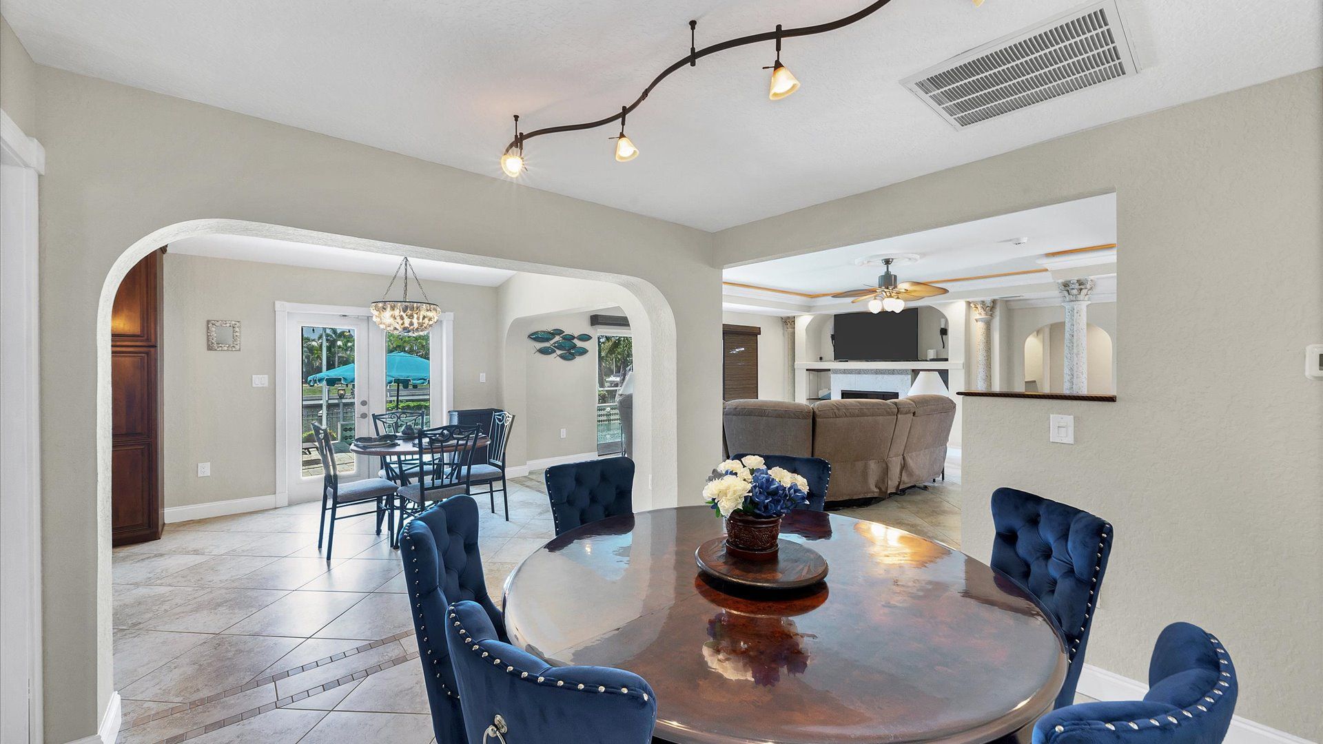 Open floor plan with formal dining room
