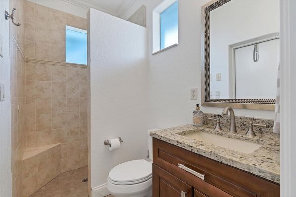 King bedroom ensuite with walk-in shower