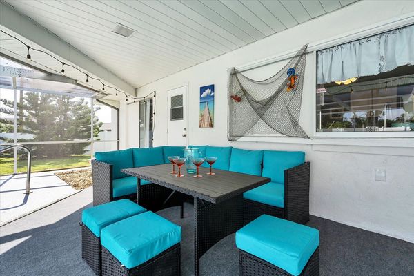 Comfortable seating area on lanai