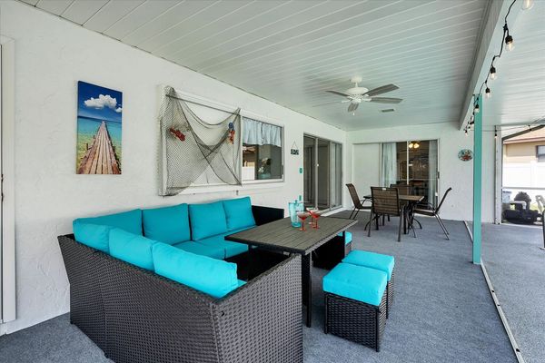 Comfortable seating area on lanai