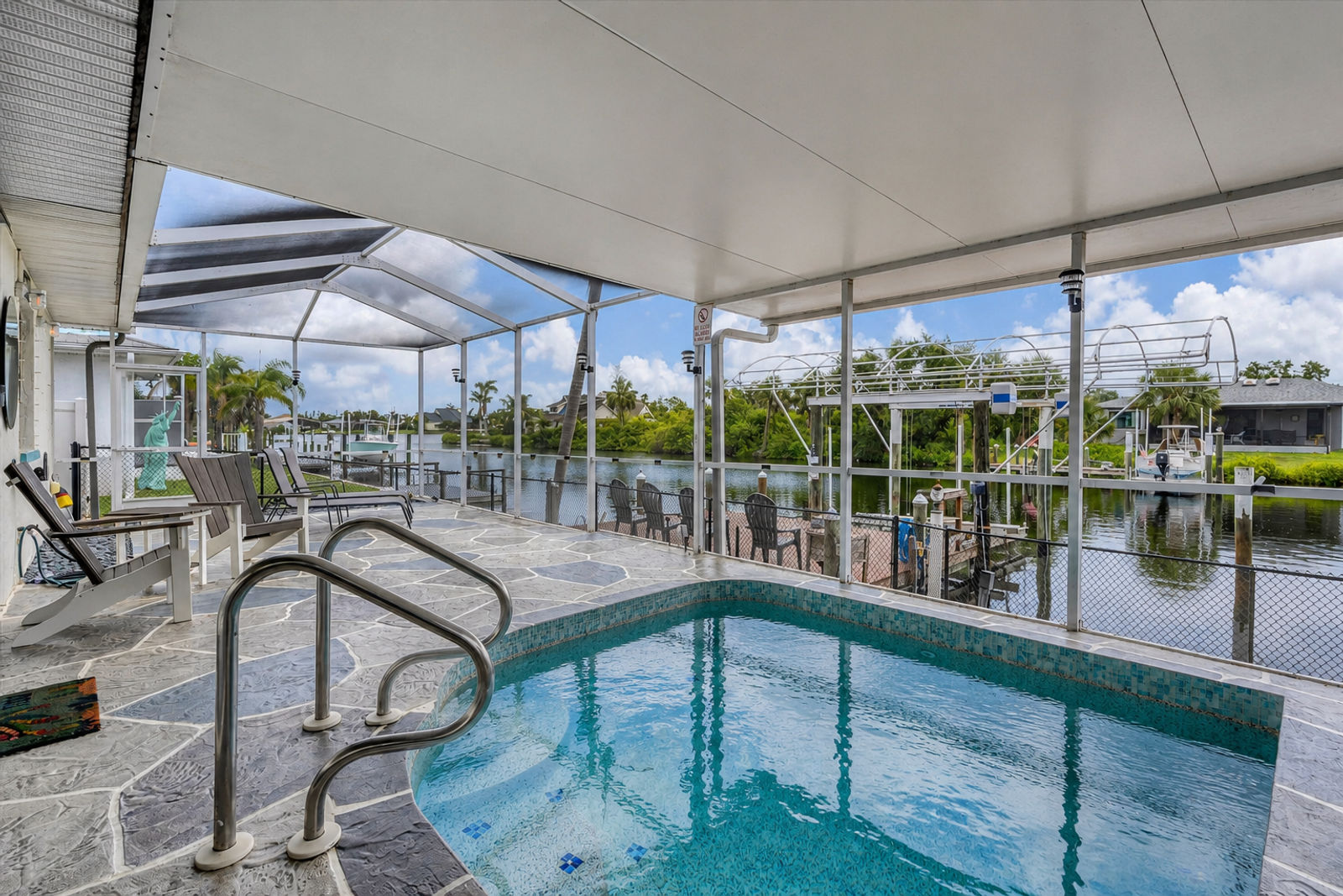 Saltwater splash pool overlooking the canal