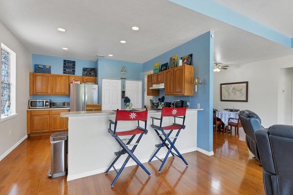 kitchen overlooking living room