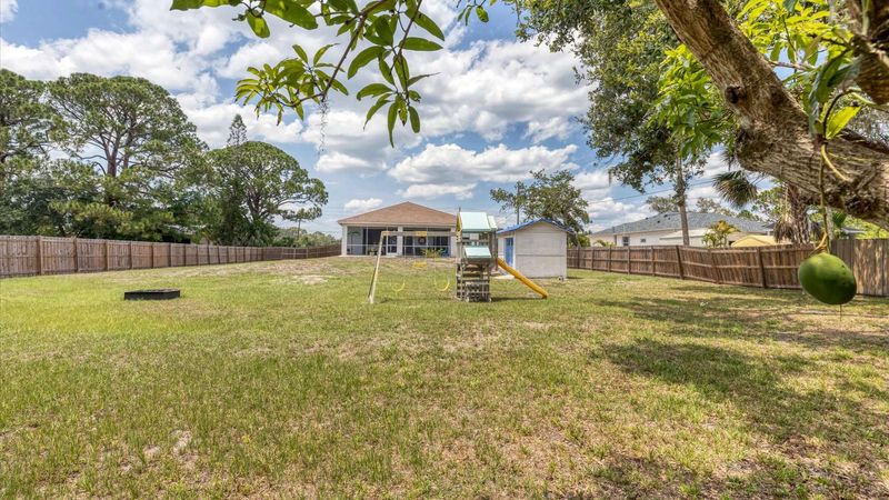 huge fenced-in backyard