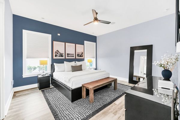 Rest easy after a long day in this plush King bed, offering the ultimate in comfort and relaxation