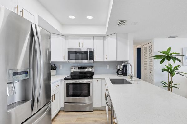 Stainless steel appliances. Gorgeous countertops.