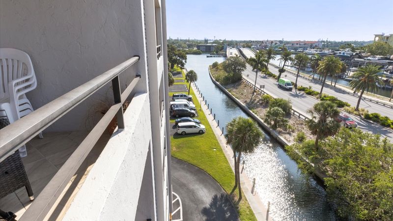 Canal view with large boat dock