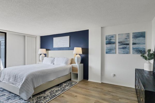 Primary bedroom with king bed